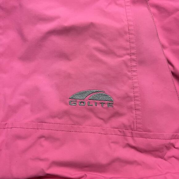Golite Jacket Womens Large Pink Gray Hooded Full Zip Outdoor Waterproof Coat - Picture 2 of 10